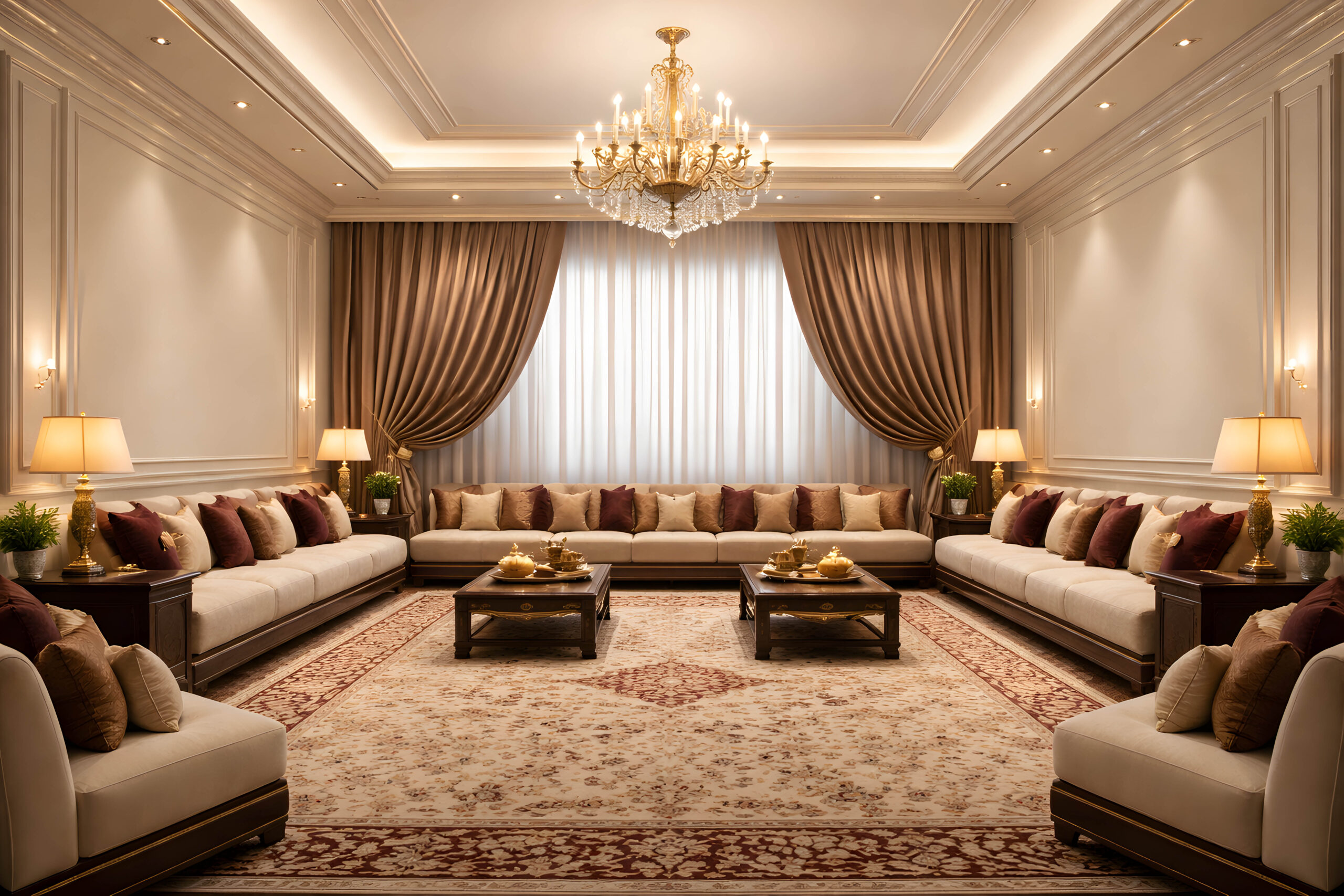 كنب بوكليه بني حديث بدون أذرع