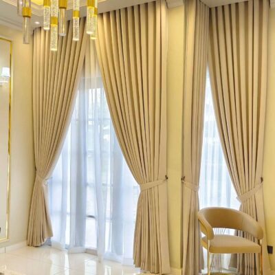 Custom Double-Pleated Curtains in Riyadh