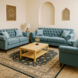 3-Seater Dusty Blue Arabic Style Sofa – Riyadh