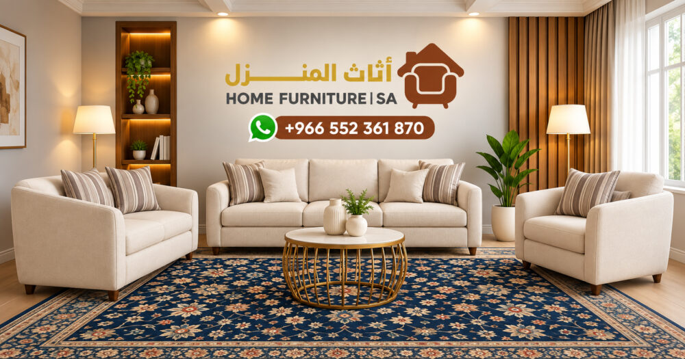 طقم كنب مودرن 3+2+1 باللون البيج
