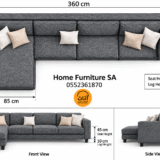 measurment of L shape sofa set