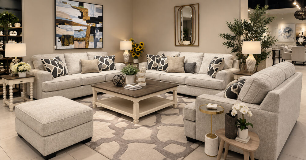 Aurelia modern 3-seater sofa with custom fabric options