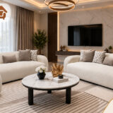 Lunara Cloud 7 seater sofa set 3+2+1 in cream fabric