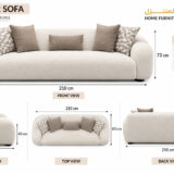 Lunara Cloud 3 seater sofa dimensions 210 x 85 x 73 cm