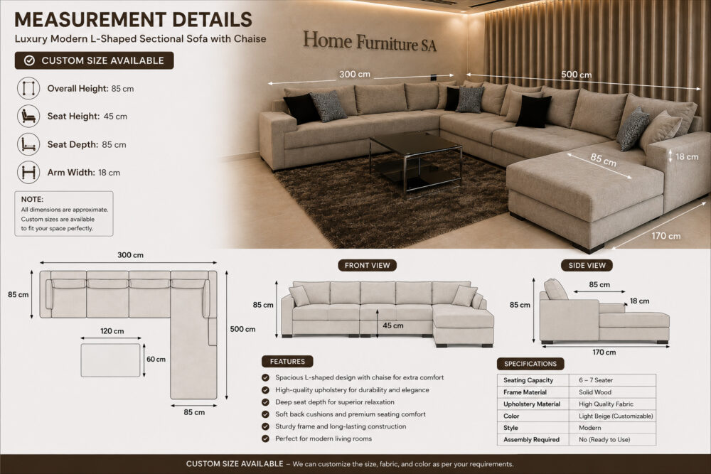 L-shaped sectional sofa Riyadh