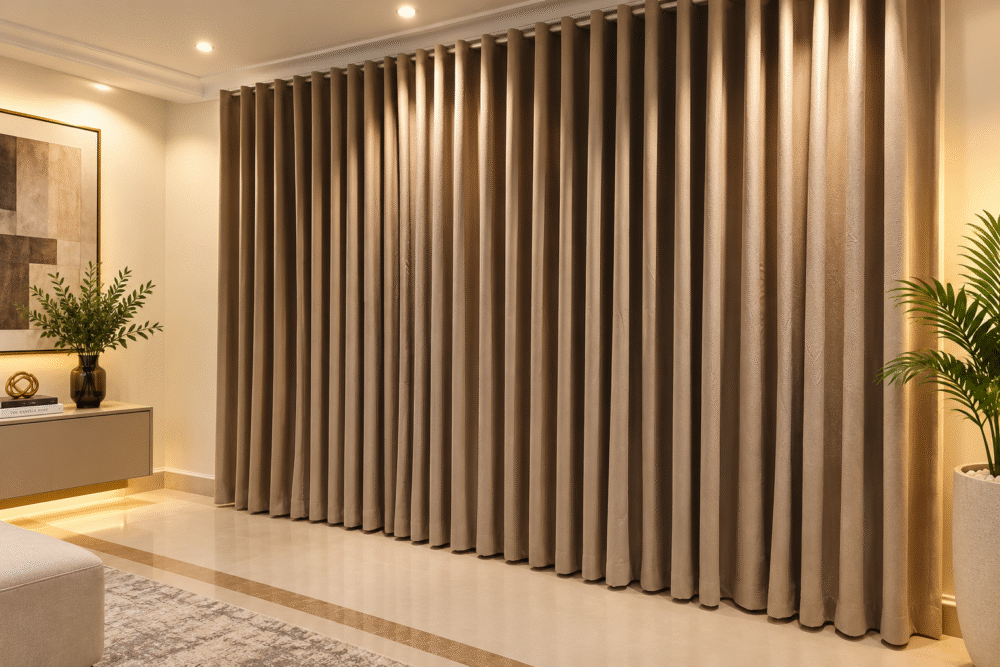 Beige blackout curtains with 3 meter height in Riyadh