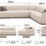 Modern corner sofa dimensions 300 x 260 cm