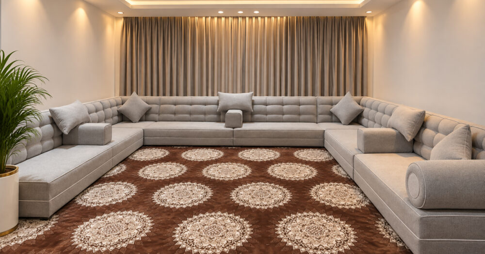 Royal Haven custom sectional sofa in a Riyadh living room